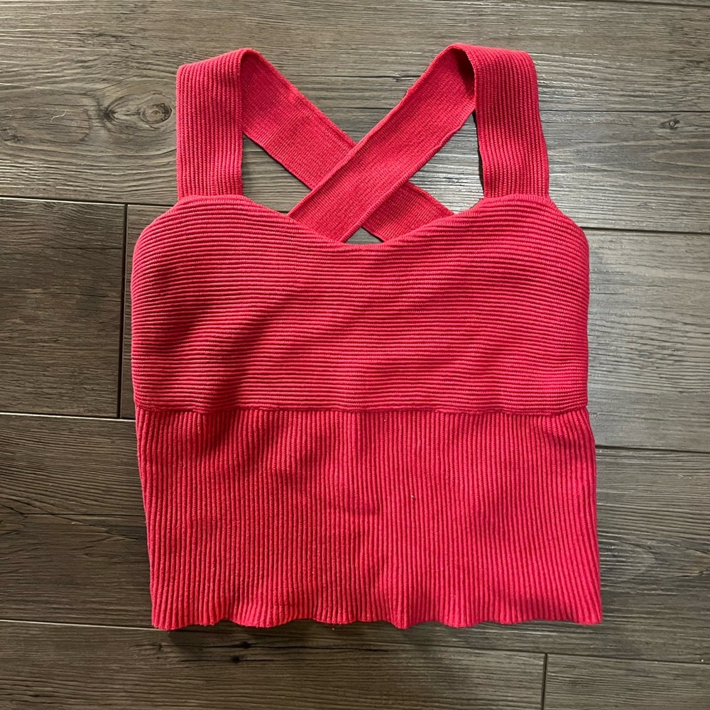 Abercrombie hot pink Ottoman Cross-Back Tank sz M